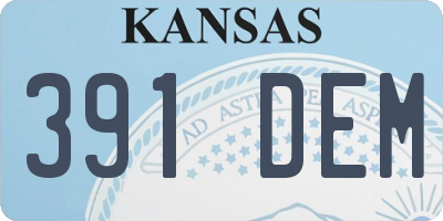 KS license plate 391DEM