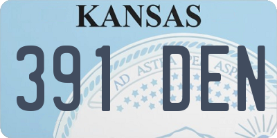 KS license plate 391DEN
