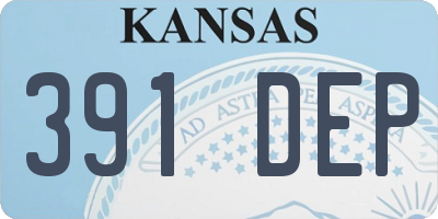 KS license plate 391DEP