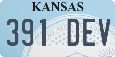 KS license plate 391DEV