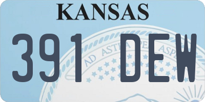 KS license plate 391DEW