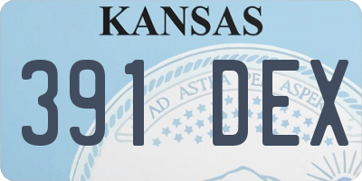 KS license plate 391DEX