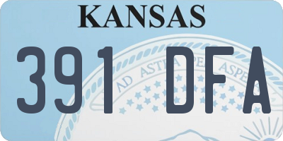 KS license plate 391DFA