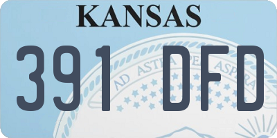 KS license plate 391DFD