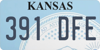 KS license plate 391DFE