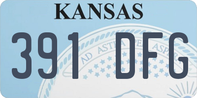 KS license plate 391DFG
