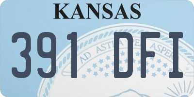 KS license plate 391DFI