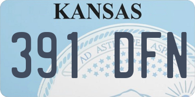 KS license plate 391DFN