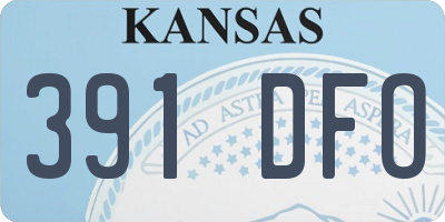 KS license plate 391DFO