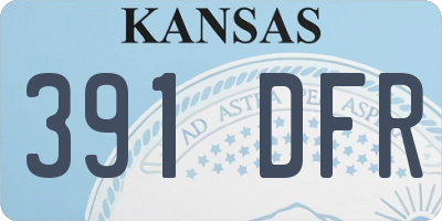 KS license plate 391DFR