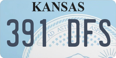 KS license plate 391DFS