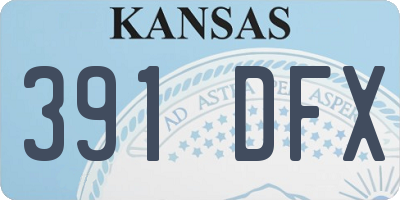 KS license plate 391DFX