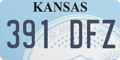 KS license plate 391DFZ