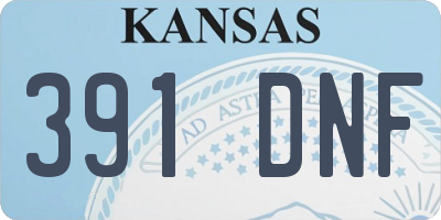 KS license plate 391DNF