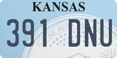 KS license plate 391DNU