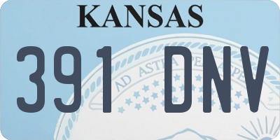 KS license plate 391DNV