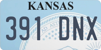 KS license plate 391DNX