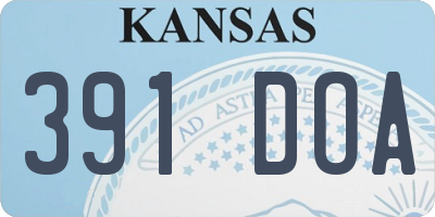 KS license plate 391DOA