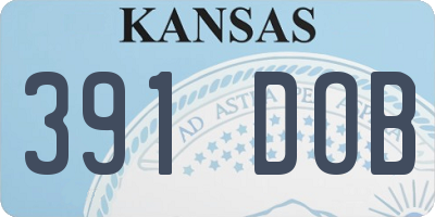 KS license plate 391DOB