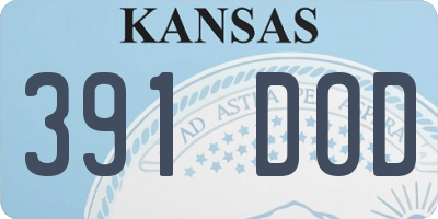 KS license plate 391DOD
