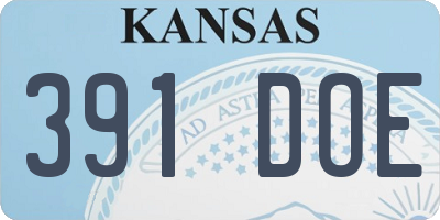 KS license plate 391DOE