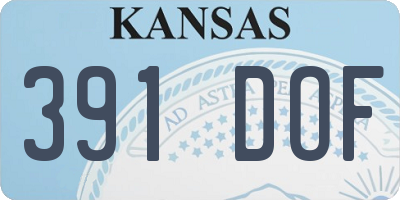KS license plate 391DOF