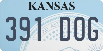 KS license plate 391DOG