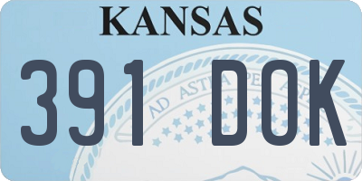 KS license plate 391DOK