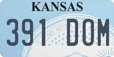 KS license plate 391DOM