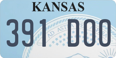 KS license plate 391DOO