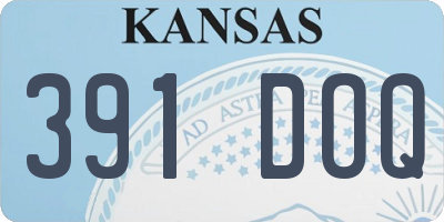 KS license plate 391DOQ