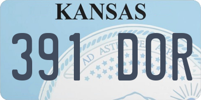 KS license plate 391DOR