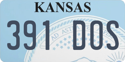 KS license plate 391DOS
