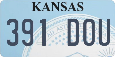 KS license plate 391DOU