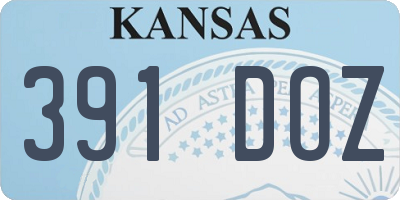 KS license plate 391DOZ