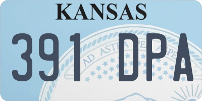 KS license plate 391DPA