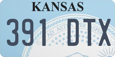 KS license plate 391DTX