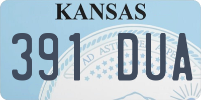 KS license plate 391DUA