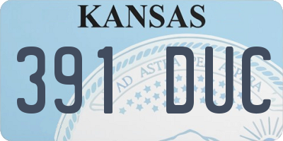 KS license plate 391DUC