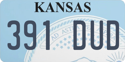 KS license plate 391DUD