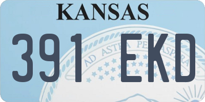 KS license plate 391EKD