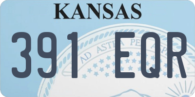 KS license plate 391EQR