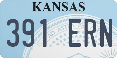 KS license plate 391ERN