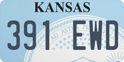 KS license plate 391EWD