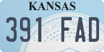 KS license plate 391FAD
