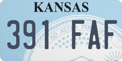 KS license plate 391FAF