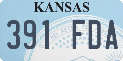 KS license plate 391FDA