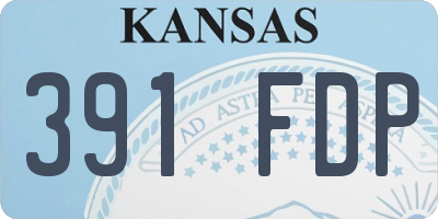 KS license plate 391FDP