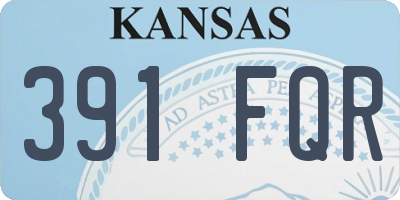 KS license plate 391FQR