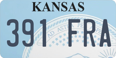 KS license plate 391FRA